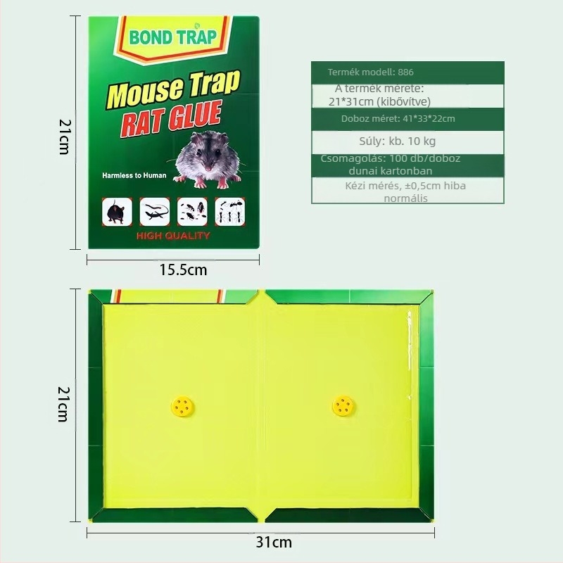 Bond trap Szilárd egér ragasztólemez – Modell 52528, Nem toxikus, Egérfogás
