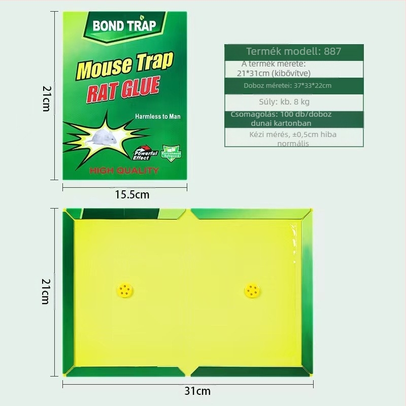 Bond trap Szilárd egér ragasztólemez – Modell 52528, Nem toxikus, Egérfogás
