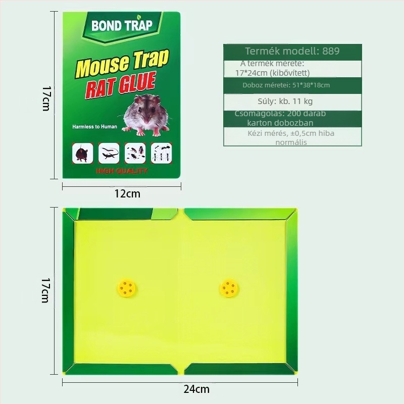 Bond trap Szilárd egér ragasztólemez – Modell 52528, Nem toxikus, Egérfogás