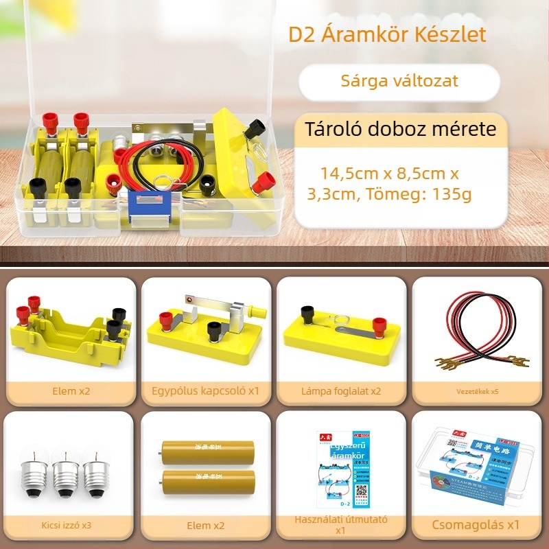 Liuxin Tudományos Kísérletkészlet a negyedikeseknek — Fizika és Elektromosság, Egyszerű Áramkörök (Soros és Párhuzamos), Oktatási Eszköz