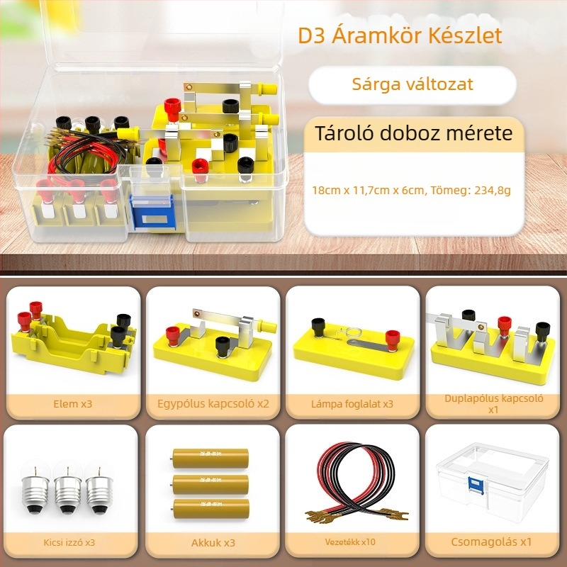 Liuxin Tudományos Kísérletkészlet a negyedikeseknek — Fizika és Elektromosság, Egyszerű Áramkörök (Soros és Párhuzamos), Oktatási Eszköz