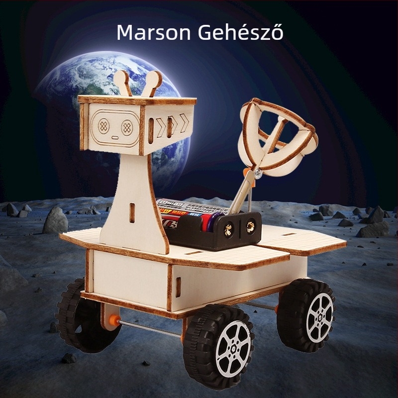 Űrrepülés modellkészlet — fából készült, elektromos, DIY-barát, többfunkciós fizika oktatási játék általános iskolásoknak (7-14 évesek)