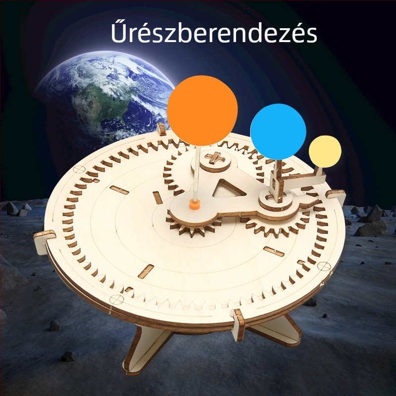 Űrrepülés modellkészlet — fából készült, elektromos, DIY-barát, többfunkciós fizika oktatási játék általános iskolásoknak (7-14 évesek)
