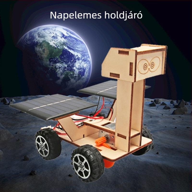 Űrrepülés modellkészlet — fából készült, elektromos, DIY-barát, többfunkciós fizika oktatási játék általános iskolásoknak (7-14 évesek)