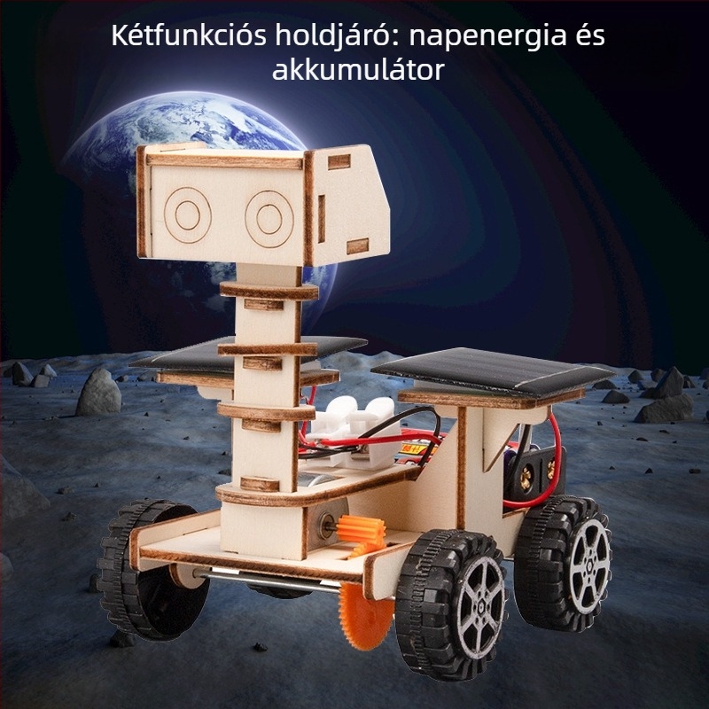 Űrrepülés modellkészlet — fából készült, elektromos, DIY-barát, többfunkciós fizika oktatási játék általános iskolásoknak (7-14 évesek)
