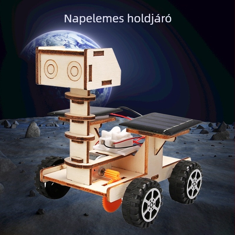 Űrrepülés modellkészlet — fából készült, elektromos, DIY-barát, többfunkciós fizika oktatási játék általános iskolásoknak (7-14 évesek)