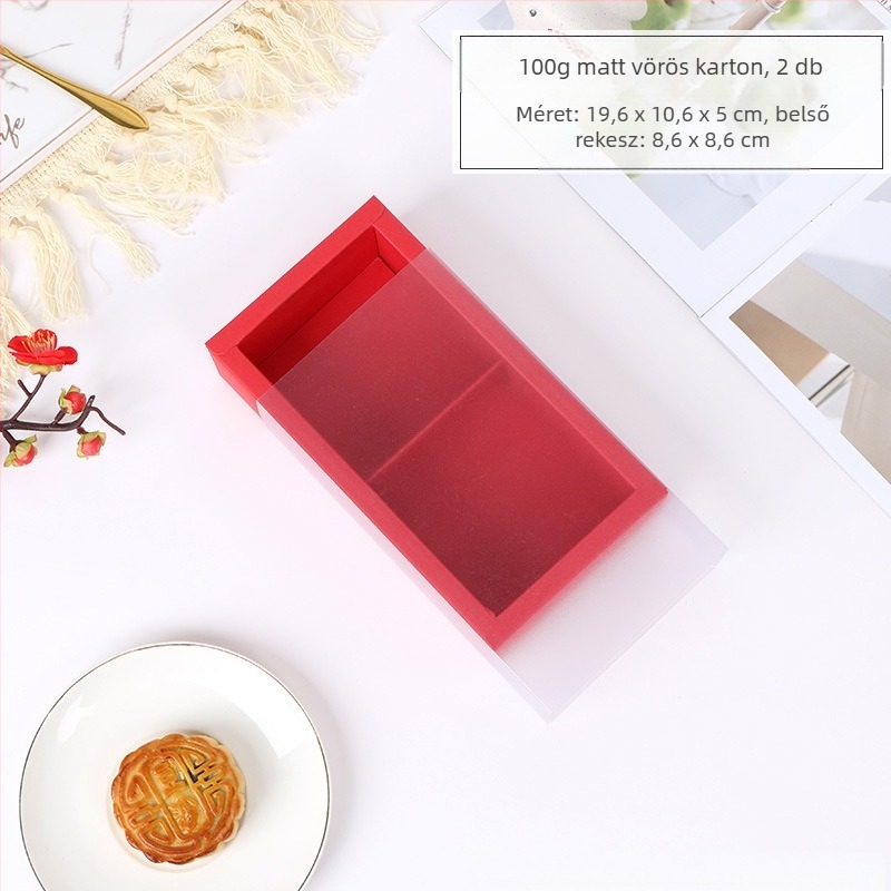 Tojás sárgájával töltött Mooncake ajándékdoboz, matt átlátszó csomagolás, forró nyomtatás (Eredet: Wenzhou; Feldolgozás és testreszabás: Nincs; Márka: A Kun; Testreszabás: Nincs)