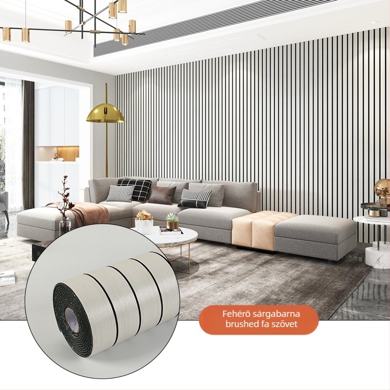 Öntapadós 3D fahatású fal tapéta – PVC anyagból; vízálló, nedvesség- és foltálló; 1 tekercs