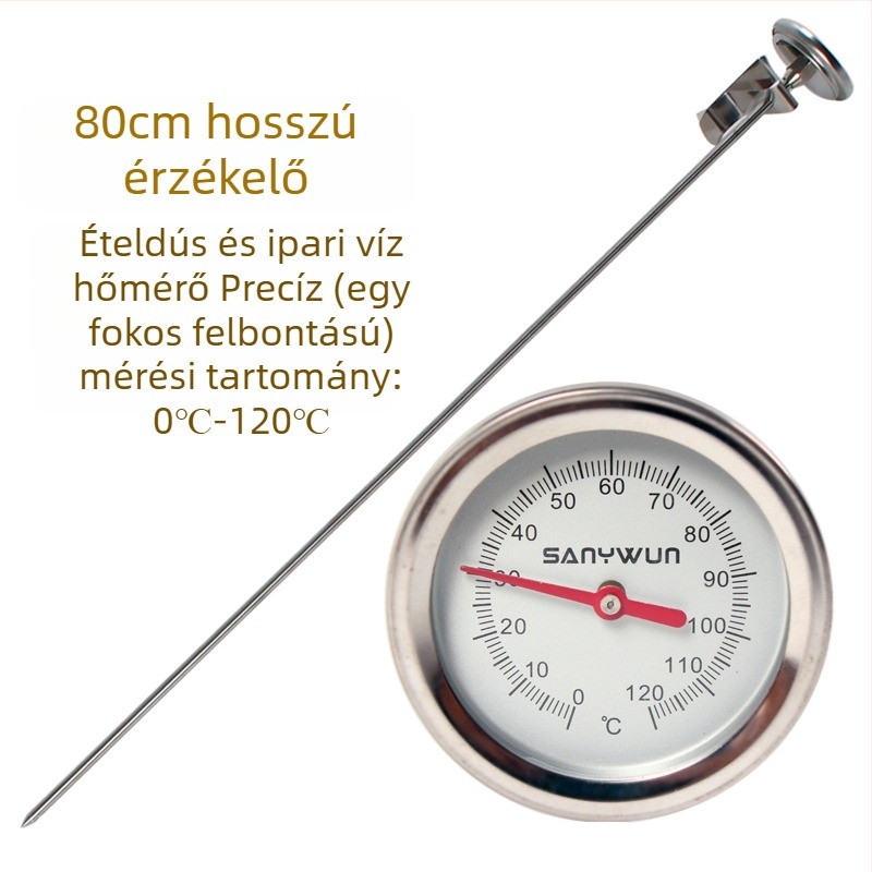 Magas precíziós hőmérő élelmiszerek, komposzt, talaj és víz hőmérsékletéhez