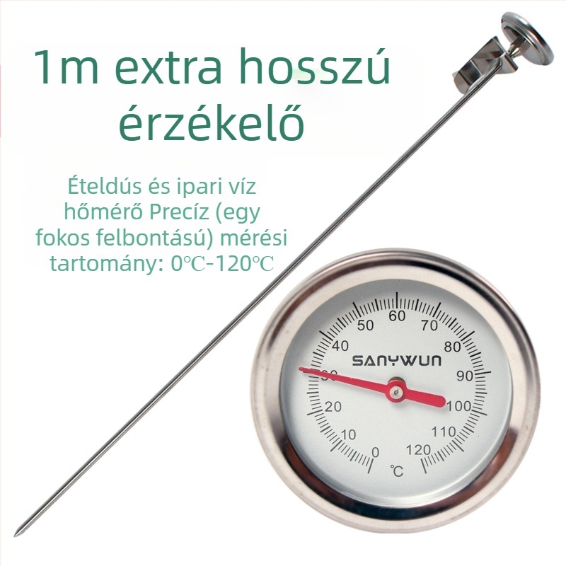Magas precíziós hőmérő élelmiszerek, komposzt, talaj és víz hőmérsékletéhez
