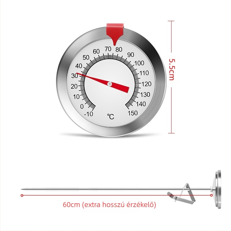 Magas precíziós hőmérő élelmiszerek, komposzt, talaj és víz hőmérsékletéhez