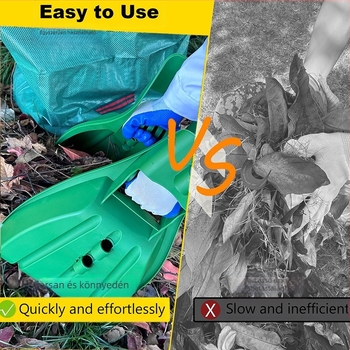 Kézi kerti gereblye fogó — műanyagból, levelekhez, fűnyírási hulladékhoz és gyepmaradványokhoz