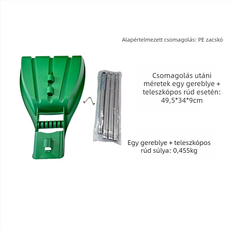 Kézi kerti gereblye fogó — műanyagból, levelekhez, fűnyírási hulladékhoz és gyepmaradványokhoz