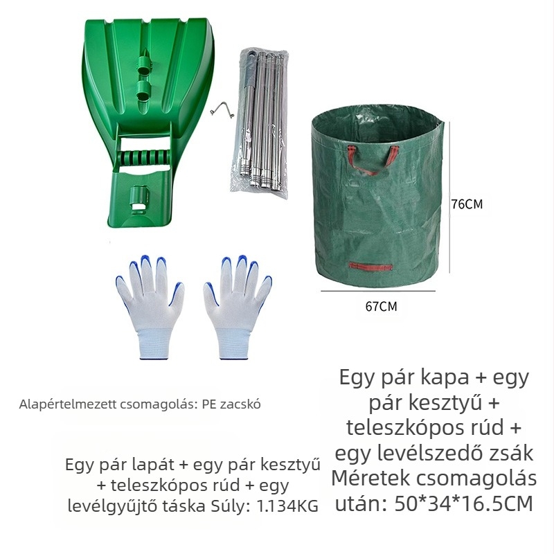 Kézi kerti gereblye fogó — műanyagból, levelekhez, fűnyírási hulladékhoz és gyepmaradványokhoz