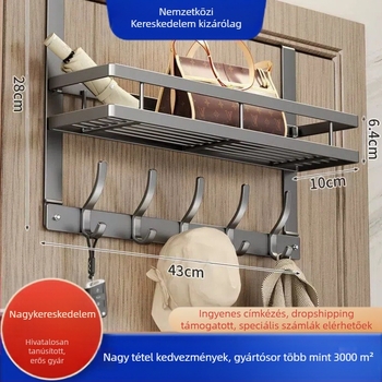 Ajtó mögötti ragasztós falra szerelhető kabátakasztó – szénacélból, összecsukható és többfunkciós