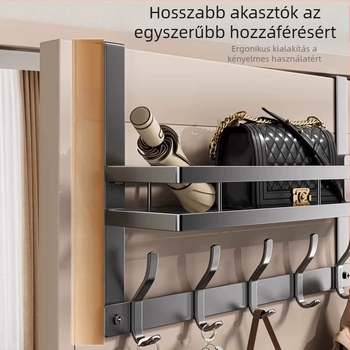 Ajtó mögötti ragasztós falra szerelhető kabátakasztó – szénacélból, összecsukható és többfunkciós