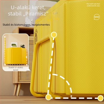 Összecsukható fürdővödör felnőtteknek, PVC, fürdéshez, hőmérséklet-szabályozással