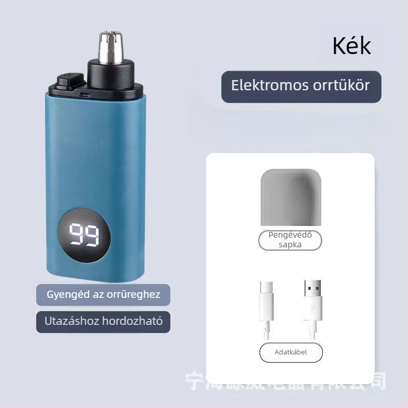 Orrszőr-trimmel, újratölthető, mini méretű, hordozható, cserélhető mosható vágófej, ABS ház.