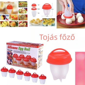 Egglettes szilikon tojáskanalak – tapadásmentes, tojásfőző készülék, szilikon-plasztik felépítés, logónyomtatás elérhető