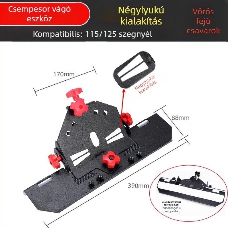 Szögcsiszolóhoz való kiegészítő kerámia csempék élének 45°-os bevágásához, 220V üzemmód, kompatibilis 115/125 mm korongokkal