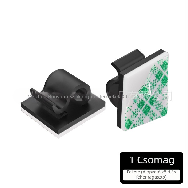 Kábel klipek és vezeték rendező - modell Wire buckle; anyag: nylon szövet; öntapadó; alkalmas autóhoz, asztali környezethez és világításhoz