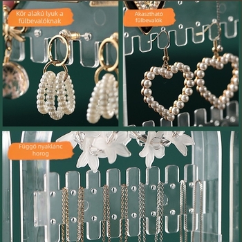 Fülbevalók tároló doboza, műanyag, ékszercsomagolás, univerzális modell, kiállító állvány ékszerekhez