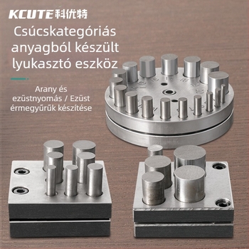 Körkörös lyukasztó eszköz fémmegmunkáláshoz – Keute márka – arany, ezüst és réz