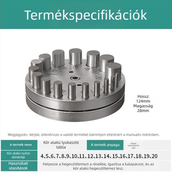 Körkörös lyukasztó eszköz fémmegmunkáláshoz – Keute márka – arany, ezüst és réz