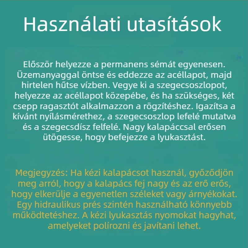 Körkörös lyukasztó eszköz fémmegmunkáláshoz – Keute márka – arany, ezüst és réz