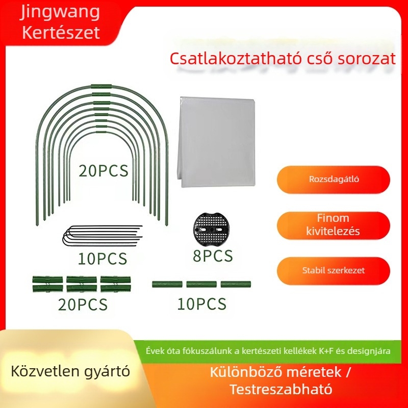 Műanyag bevonatú acélcsőhöz illeszkedő íves csatlakozó – alkalmas erkélykertekhez és otthoni kertészkedéshez