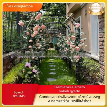 Műanyagból készült kapaszkodó ív rózsa- és szőlőnövények számára, moduláris, pasztorális stílusú, padlóra álló kertdekoráció