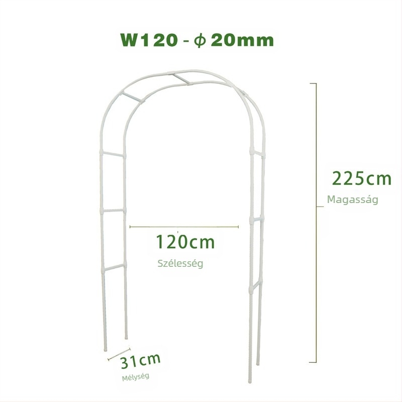 Műanyagból készült kapaszkodó ív rózsa- és szőlőnövények számára, moduláris, pasztorális stílusú, padlóra álló kertdekoráció