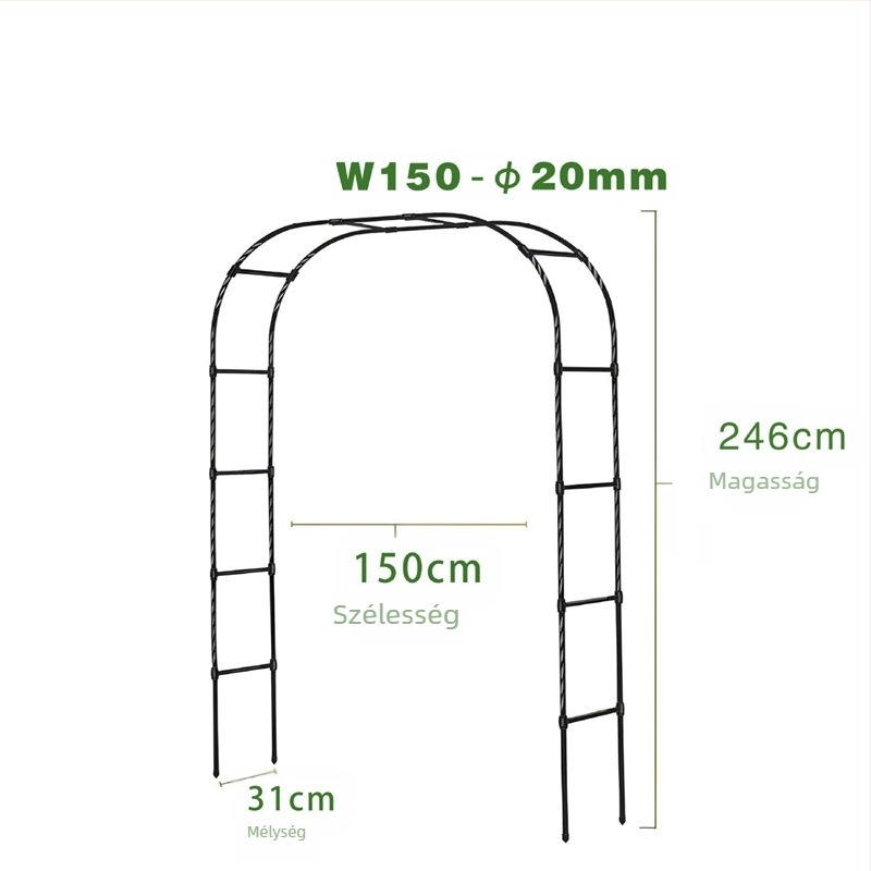 Műanyagból készült kapaszkodó ív rózsa- és szőlőnövények számára, moduláris, pasztorális stílusú, padlóra álló kertdekoráció
