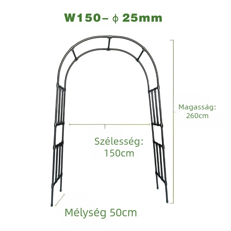 Műanyagból készült kapaszkodó ív rózsa- és szőlőnövények számára, moduláris, pasztorális stílusú, padlóra álló kertdekoráció