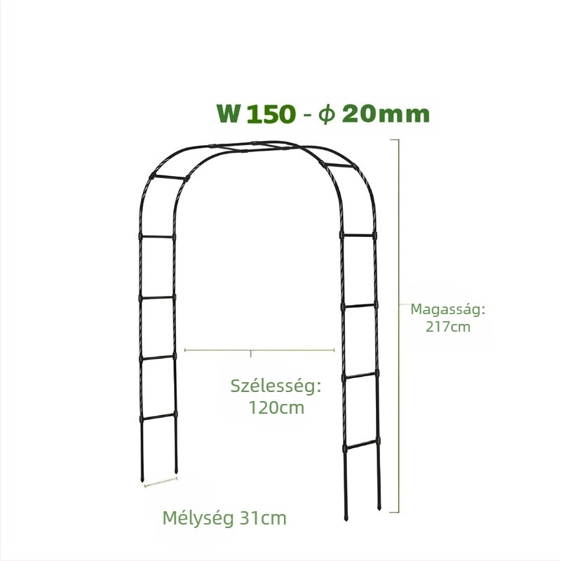 Műanyagból készült kapaszkodó ív rózsa- és szőlőnövények számára, moduláris, pasztorális stílusú, padlóra álló kertdekoráció