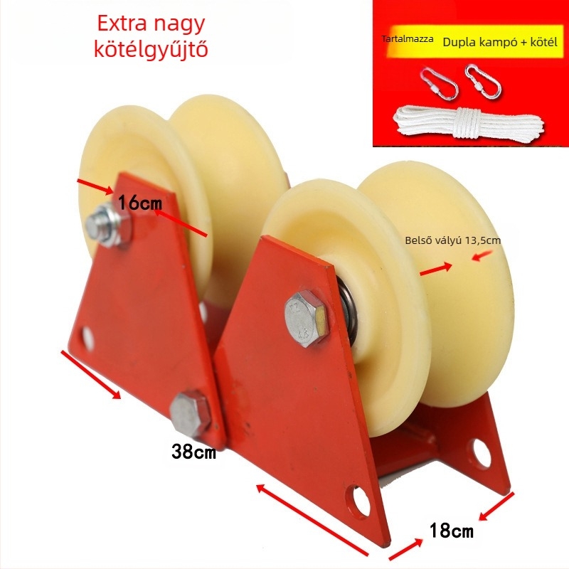 Kézi magassági görgős rendszer kettős kötél visszahúzóval és védő görgővel – fal sarokhoz szerelhető – Runfa Power Technology