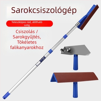 Teleszkópos glettelő tartó alumíniumötvözetből, Velcro alapú, száraz csiszoláshoz falakhoz