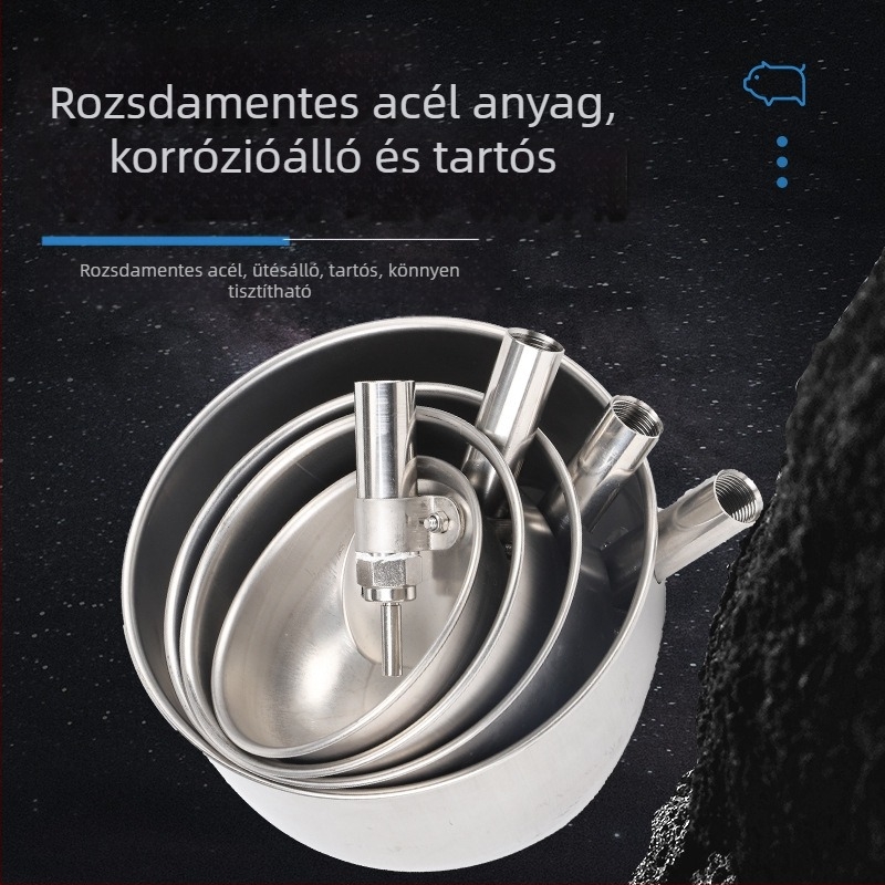 Vastagított kör alakú rozsdamentes acél itatótál disznók és anyák számára