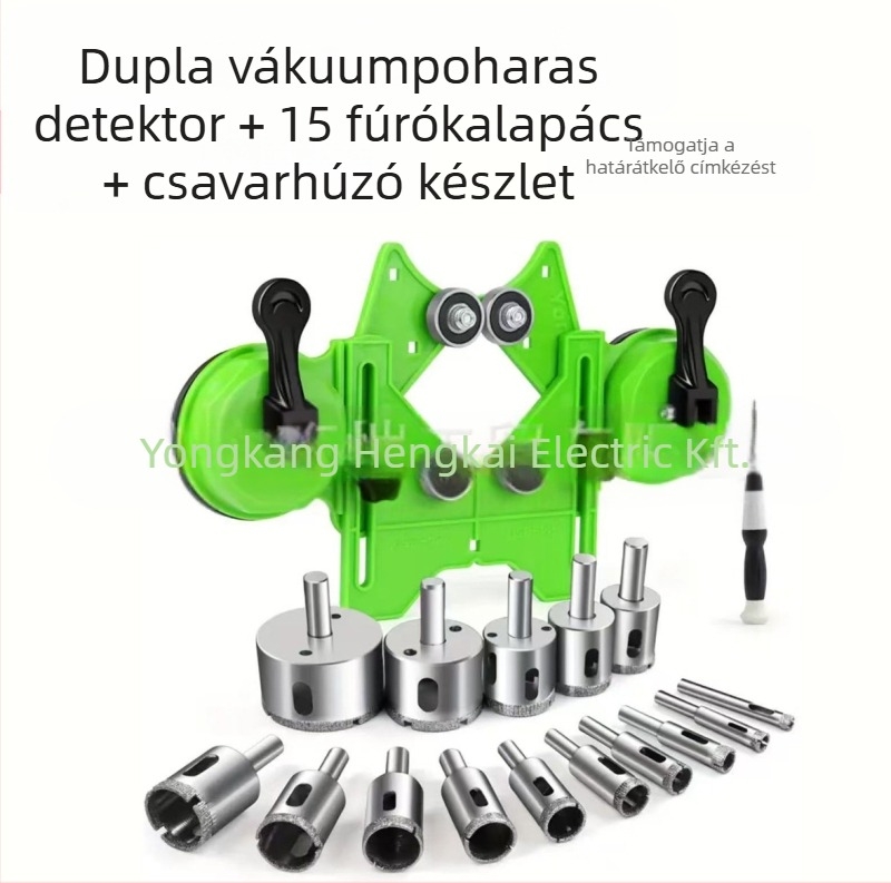 Csempék és üveg lyukpozicionáló vákuumos tartóval — univerzális fúróeszköz, kiváló pontosság