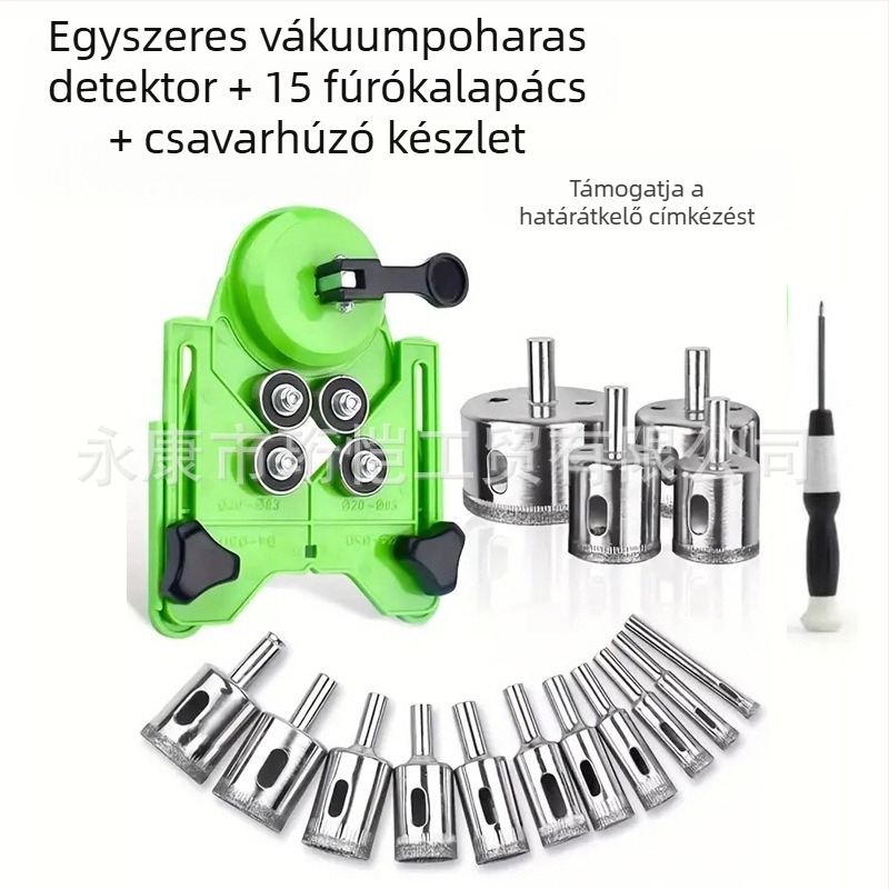 Csempék és üveg lyukpozicionáló vákuumos tartóval — univerzális fúróeszköz, kiváló pontosság