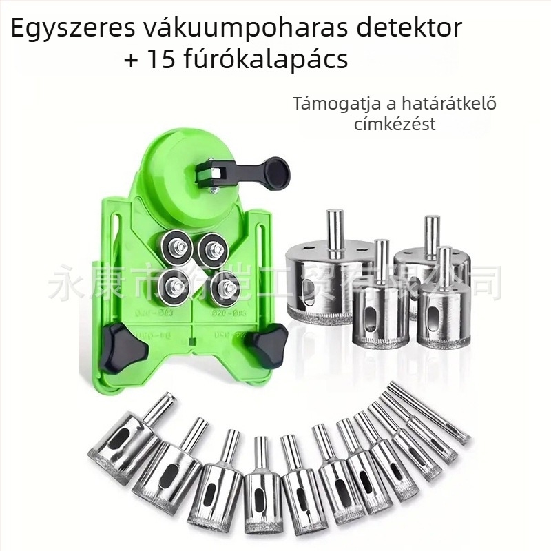 Csempék és üveg lyukpozicionáló vákuumos tartóval — univerzális fúróeszköz, kiváló pontosság