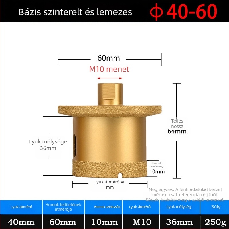 Meier Shield MH0189 Gyémántos lyukfúró szögmérő kő- és kerámia munkákhoz — Forrasztási folyamat, kőipari felhasználás