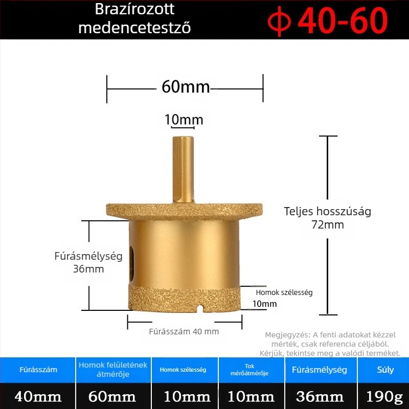 Meier Shield MH0189 Gyémántos lyukfúró szögmérő kő- és kerámia munkákhoz — Forrasztási folyamat, kőipari felhasználás
