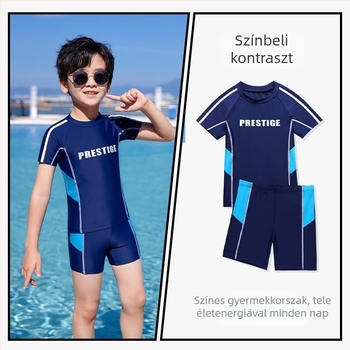 Youyou gyermekeknek kétrészes fürdőruha hosszú ujjú, napvédő, uniszex, poliészter-spandex anyag