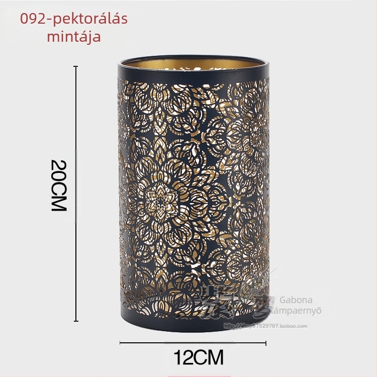 Lámpabúra alumíniumból lézergravírozással, fém burkolat; formák: egyenes, négyzetes vagy kör alakú