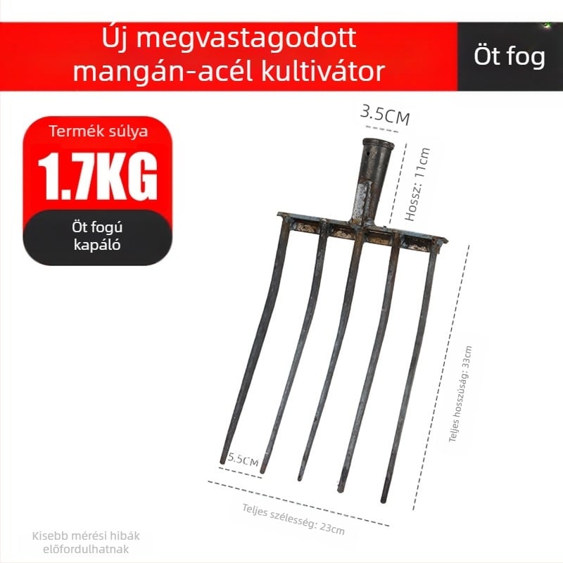 Növénytermesztéshez készült négyágú mangánacél talajlazító villa, egy darabból álló integrált kivitelezés, magas szilárdságú, hagyma, gyömbér és fokhagyma ásásához