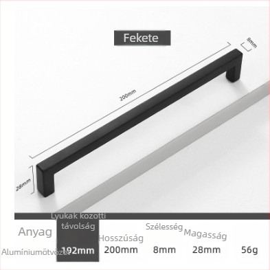 Alumíniumötvözet fogantyú szekrényajtóhoz és fiókokhoz, modern minimalist stílus, modell 807, oxidációs felület