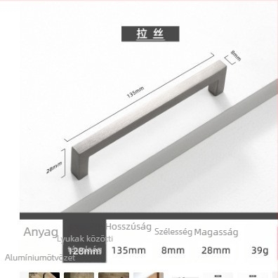 Alumíniumötvözet fogantyú szekrényajtóhoz és fiókokhoz, modern minimalist stílus, modell 807, oxidációs felület