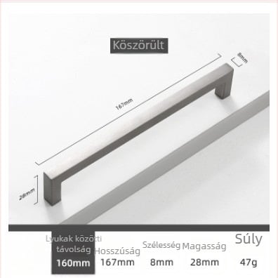 Alumíniumötvözet fogantyú szekrényajtóhoz és fiókokhoz, modern minimalist stílus, modell 807, oxidációs felület