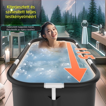 Összecsukható fürdővödör felnőtteknek, teljes test vödör otthonra, Oxford vászon, PVC és gyöngy pamut, összecsukható, állandó hőmérséklet